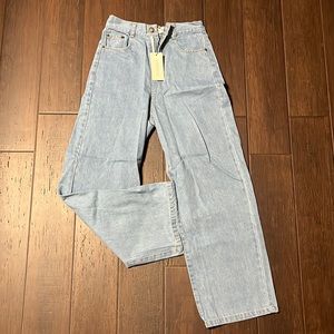 medium wash straight leg jeans